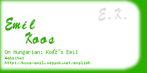 emil koos business card